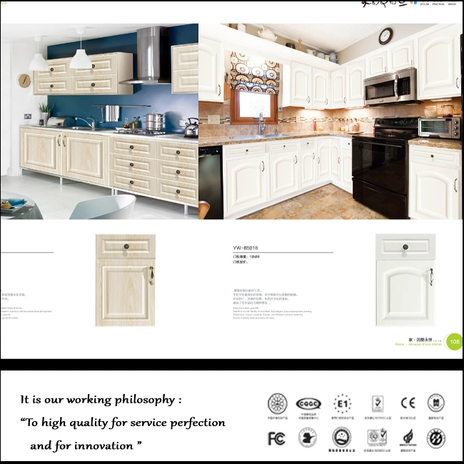 American Style PVC MDF Wood Kitchen Cabinet Door (FY061)